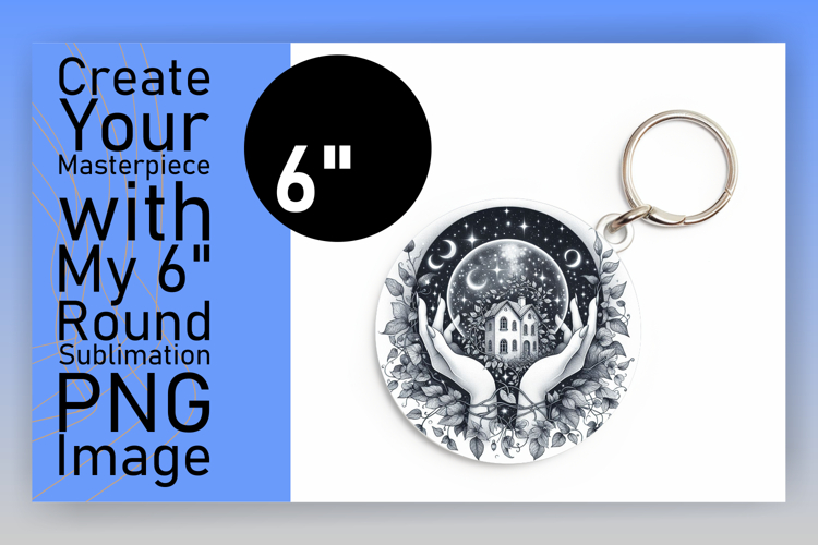 Artful Round Design for Keychains , Mystic