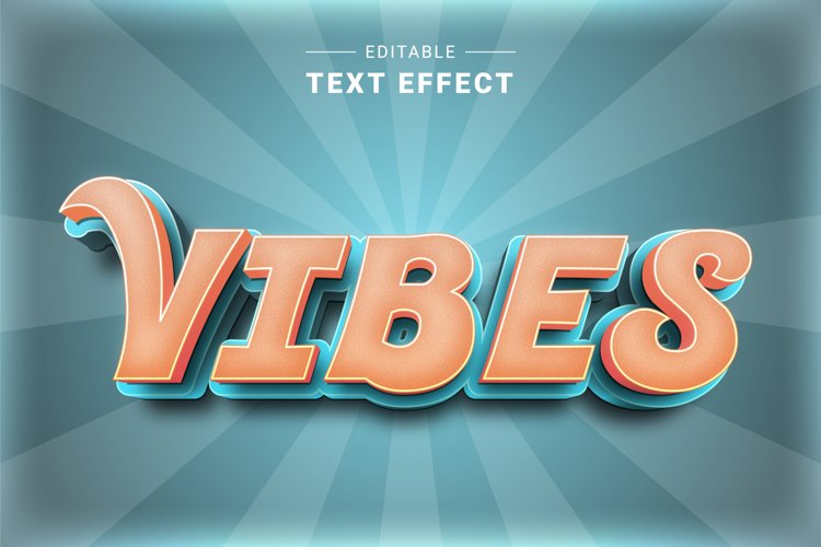 Editable Text Effect for Illustrator. Vector Graphic styles