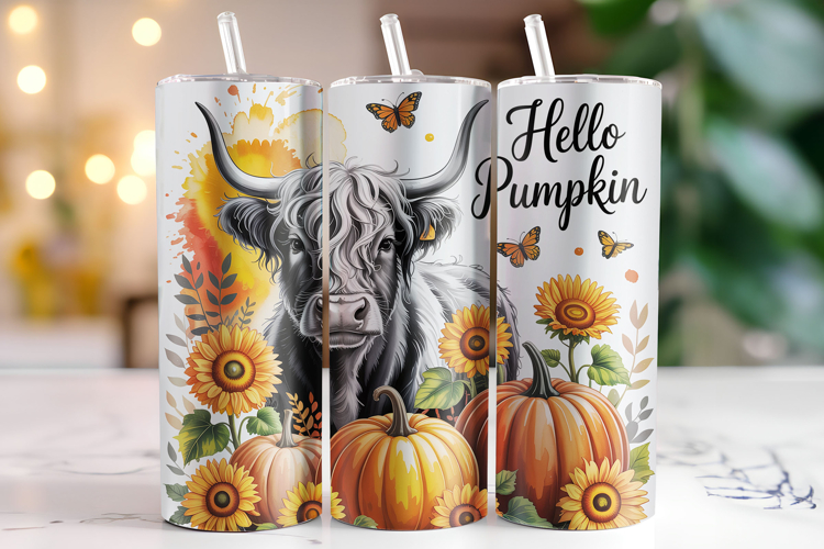 Hello Pumpkin Tumbler Wrap | Sublimation | Tumblers