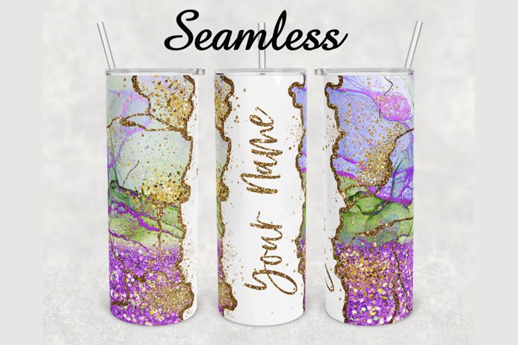 Watercolor Gold Agate 20 oz sublimation design tumbler