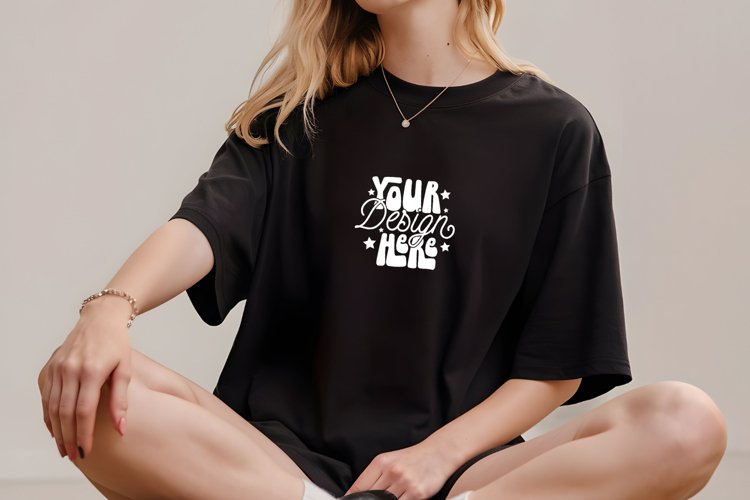 Black Tshirt Mockup Image 7
