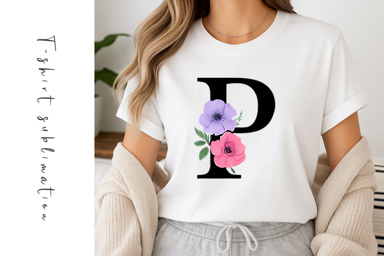 Alphabet, Letters, Monogram, Purple and Pink Flowers