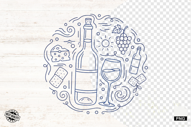Doodle Summer Wine Clipart