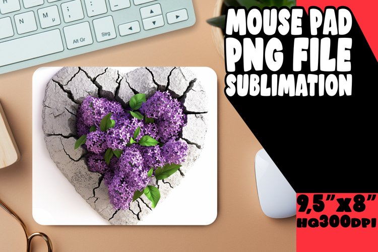 Flower Love Sublimation Mouse Pad
