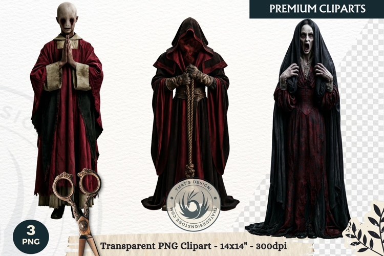 Dark Fantasy Halloween Horror Clipart PNG, Gothic Monster