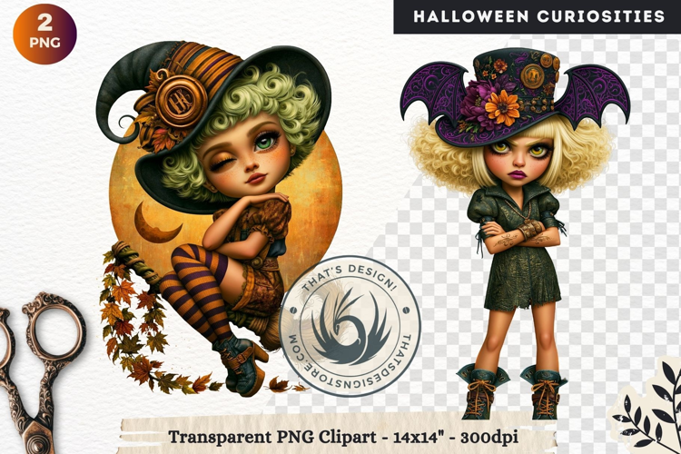 Surreal Halloween Character Cliparts Spooky Curiosities
