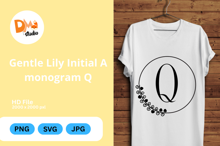 Gentle Lily Initial Monogram