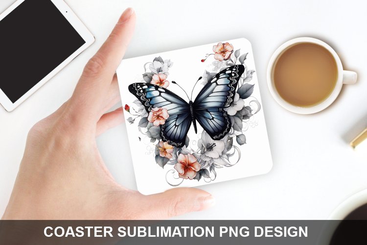 4Th Of July Butterfly - Coaster Sublimation Design