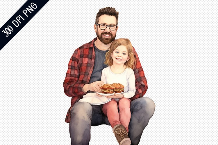 Dad and Daughter Sublimation - Dad Sublimation Design example image 1