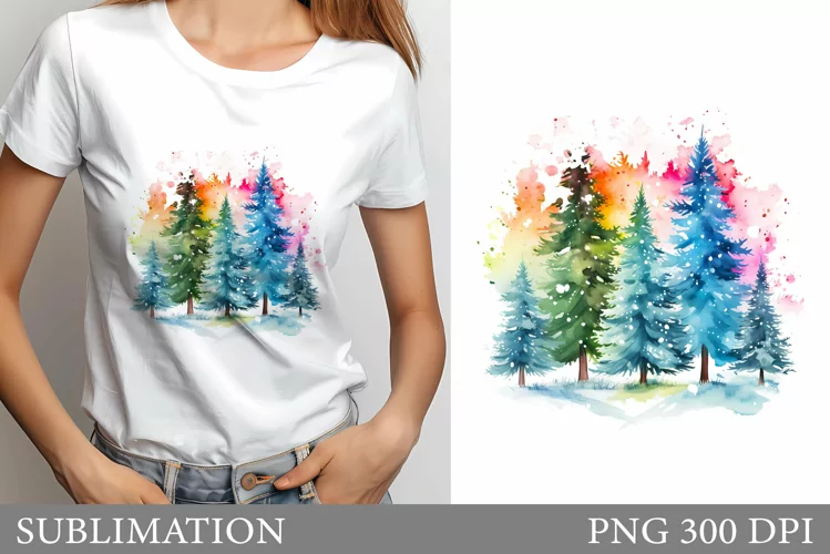 Christmas Tree T-Shirt Design. Christmas Tree Sublimation