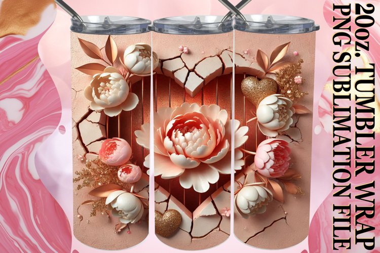 Enchanted Journeys 20oz tumbler wrap, 3D Heart