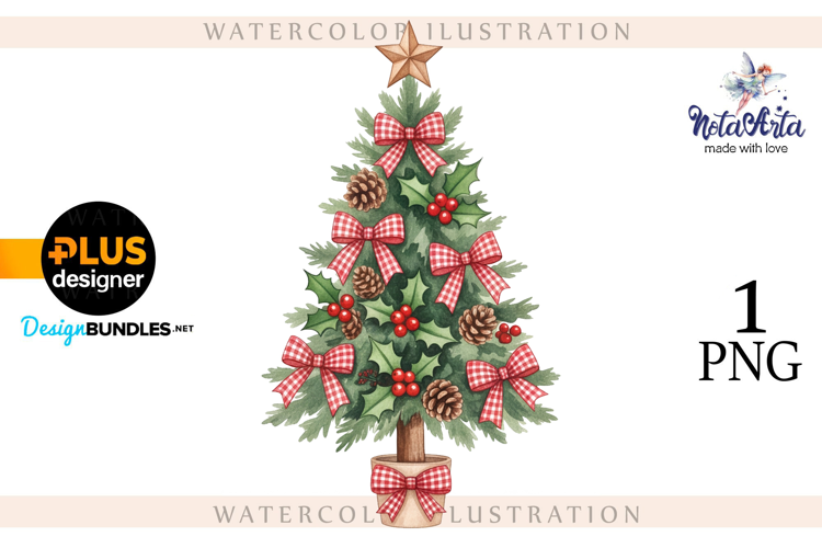 Watercolor Christmas Tree, Christmas tree, Happy Christmas