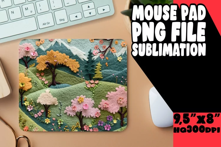 Scenic 3D Summer Landscape for Mouse Pad