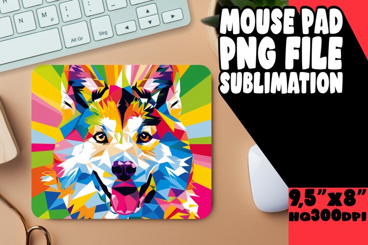 Colorful Abstract Dog Wrap for Sublimation PNG