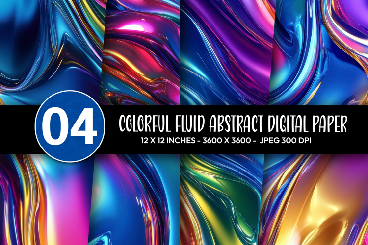 Colorful Fluid Abstract Digital Paper