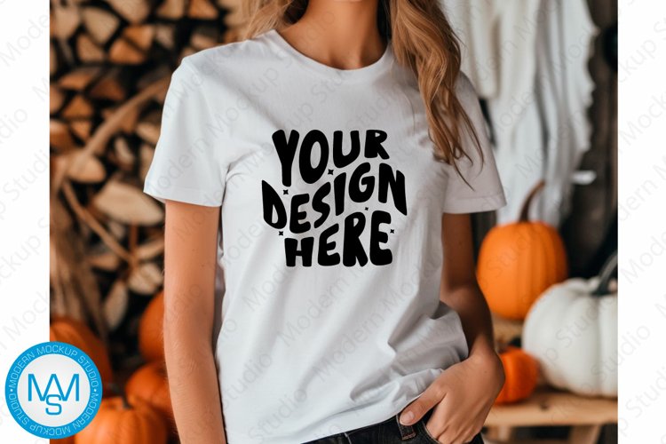 White Tshirt Mockup Image 17