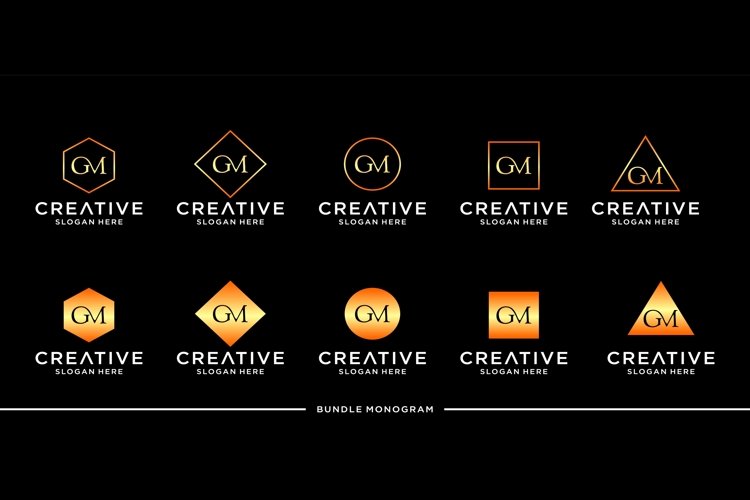Letter GM Logo Bundle Monogram