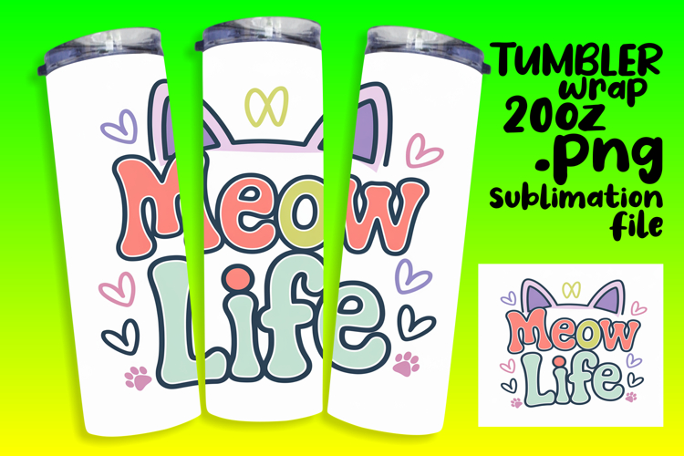 CUSTOMIZED 20oz Tumbler Wrap Design , Cat Quote example image 1