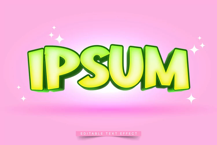 Editable Text Effect for Illustrator. Vector Graphic styles