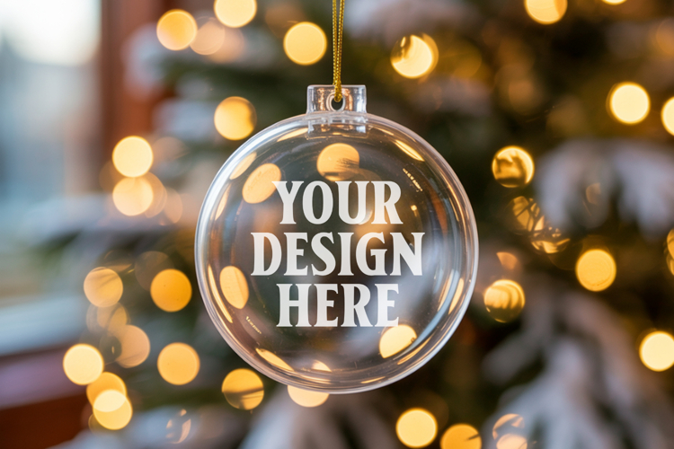 Acrylic Christmas Ornament Mockups , acrylic blank mockup