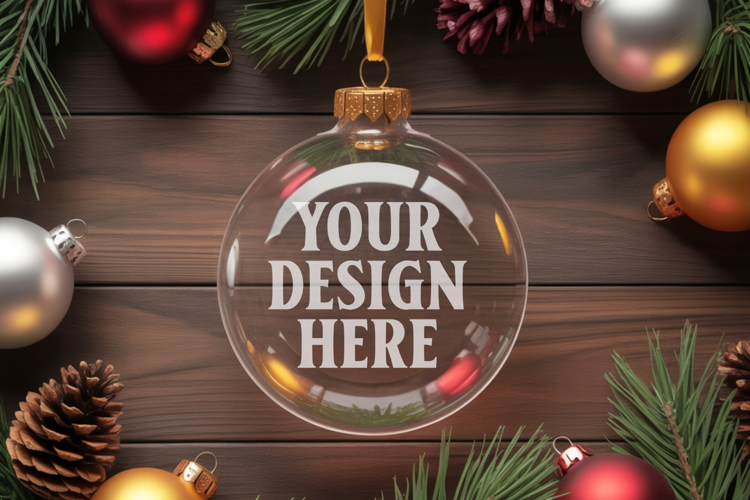 Acrylic Christmas Ornament Mockup , christmas ornament mocku