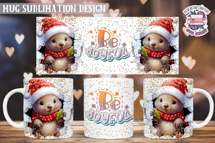 Christmas Mug Wrap Sublimation Funny Quote 3D Wall Animal