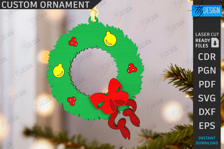 Christmas Letter Ornament|Hanging Christmas Monogram SVG|CNC
