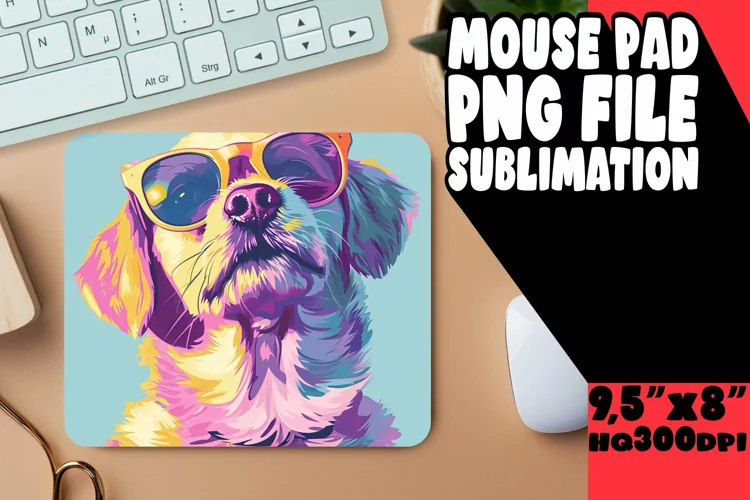 Vibrant Dog Portraits MousepaCheery Dog Portraits Mousepad