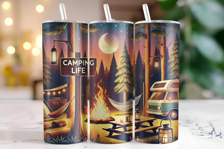 Camping life Tumbler Wrap | Sublimation | Tumblers