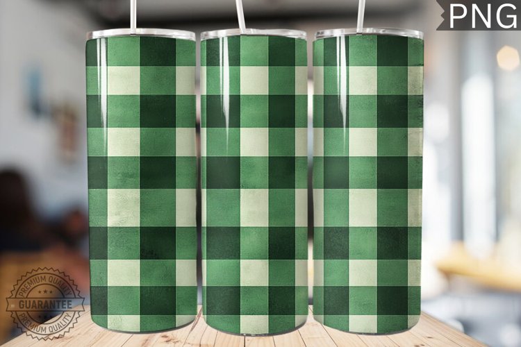 Green Plaid Tumbler Wrap - High Quality 300 Dpi example image 1