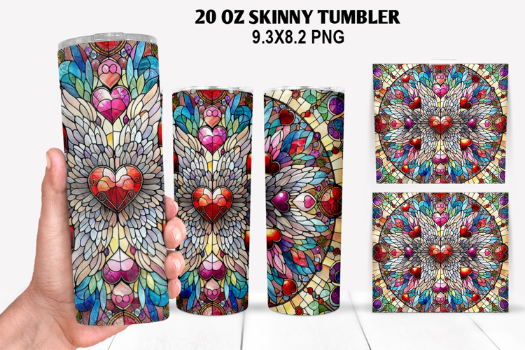 Valentine Skinny Tumbler 20oz Wrap Design, Valentine Tumbler