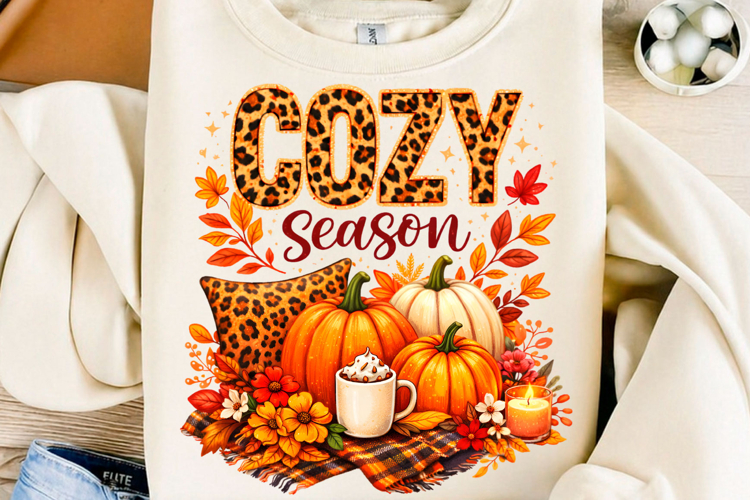 Cozy Vibes Pumpkin Fall Autumn PNG