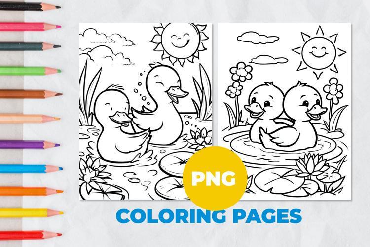 ducklings in the pond Coloring Pages | Coloring book