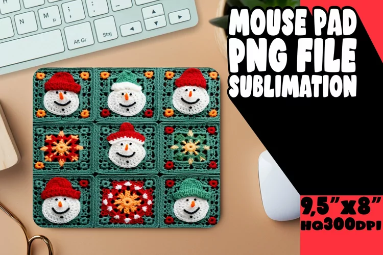 Winter Magic 3D Patterned Sublimation Mouse Pads for Festive