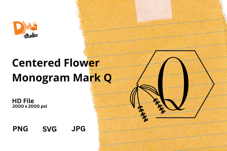 Centered Flower Monogram Mark