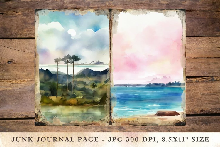 Printable Junk Journal landscape 4
