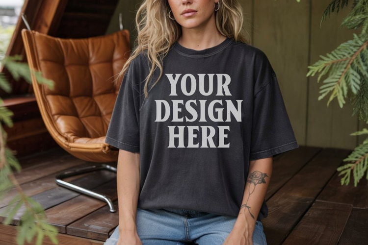 Comfort Colors 1717 Berry TShirt Mockup, CC1717 mockup, Tran