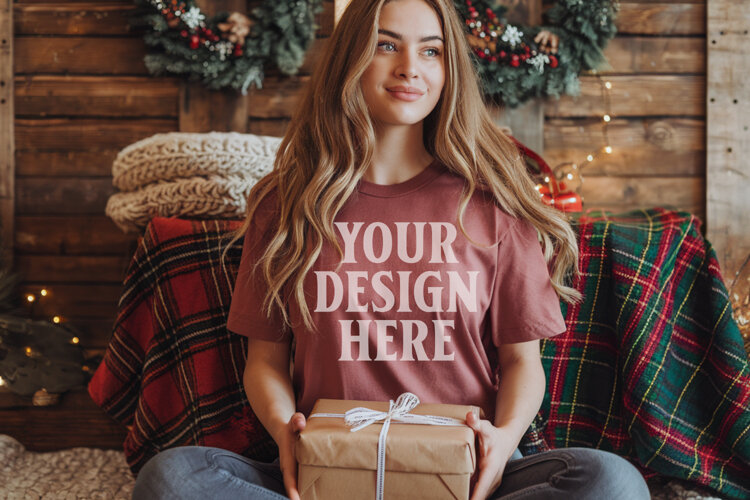 Brick Christmas Comfort Colors 1717 T-shirt Mockup example image 1