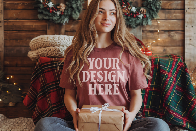 Brick Christmas Comfort Colors 1717 T-shirt Mockup