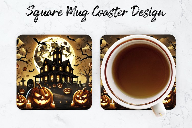 Halloween House Mug coaster | Coaster | Sublimation Design