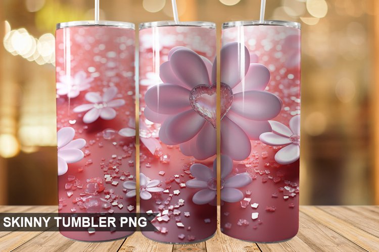 3D Valentines Day PNG Tumbler Design
