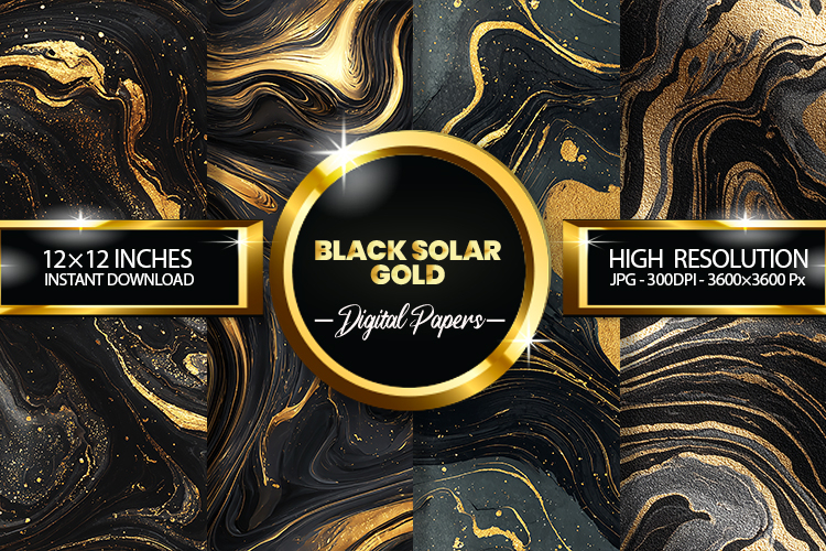 Black Swirl Digital Papers - 04 Variations