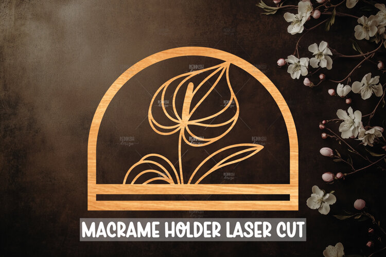 Macrame Holder Laser cut, Home decor Laser Cut example image 1