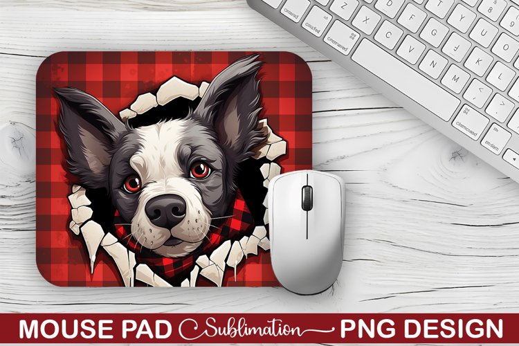 Valentine DOG Sublimation Mouse Pad PNG Design example image 1