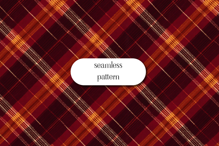 Warm Red and Orange Seamless Diagonal Tartan Pattern