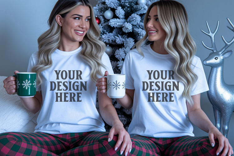 Bella Canvas 3001 Christmas Couple Mockup ,3001 Couple Mock