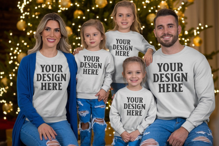 Christmas Family Group Tshirt Mockups