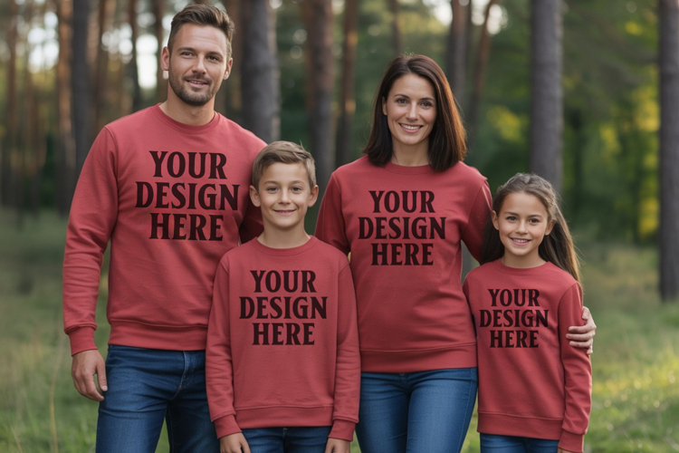 Christmas Family Matching T-Shirt Mockups | Holiday Group