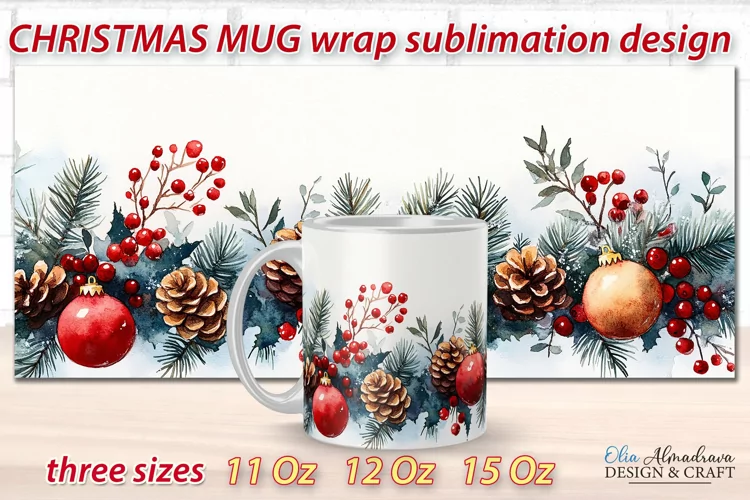 Christmas Mug Wrap Template| Mug Sublimation Cricut designs