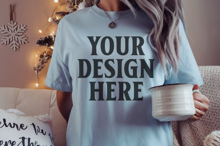 Blue Jean Christmas Comfort Colors 1717 Mockups, CC 1717 moc